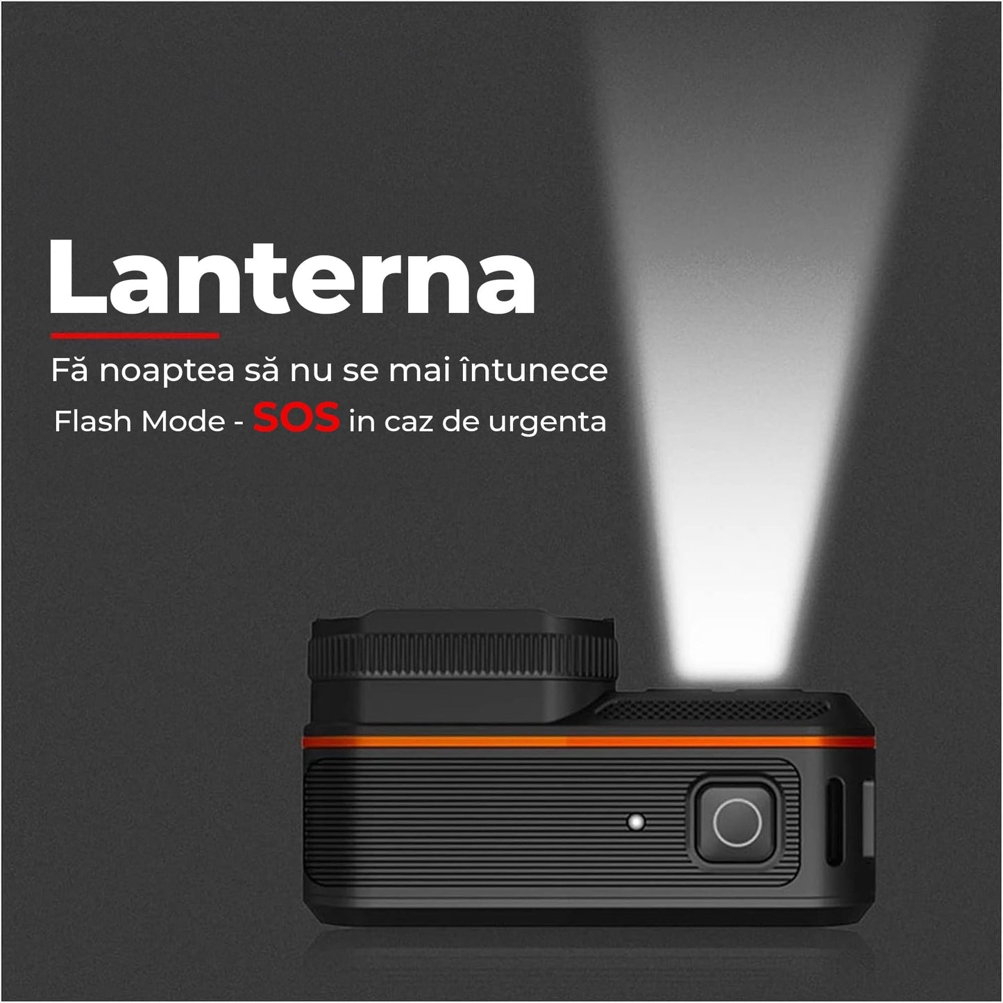 Camera de actiune VIRAN, inregistreaza pana la 4K 60FPS, lentina de protectie