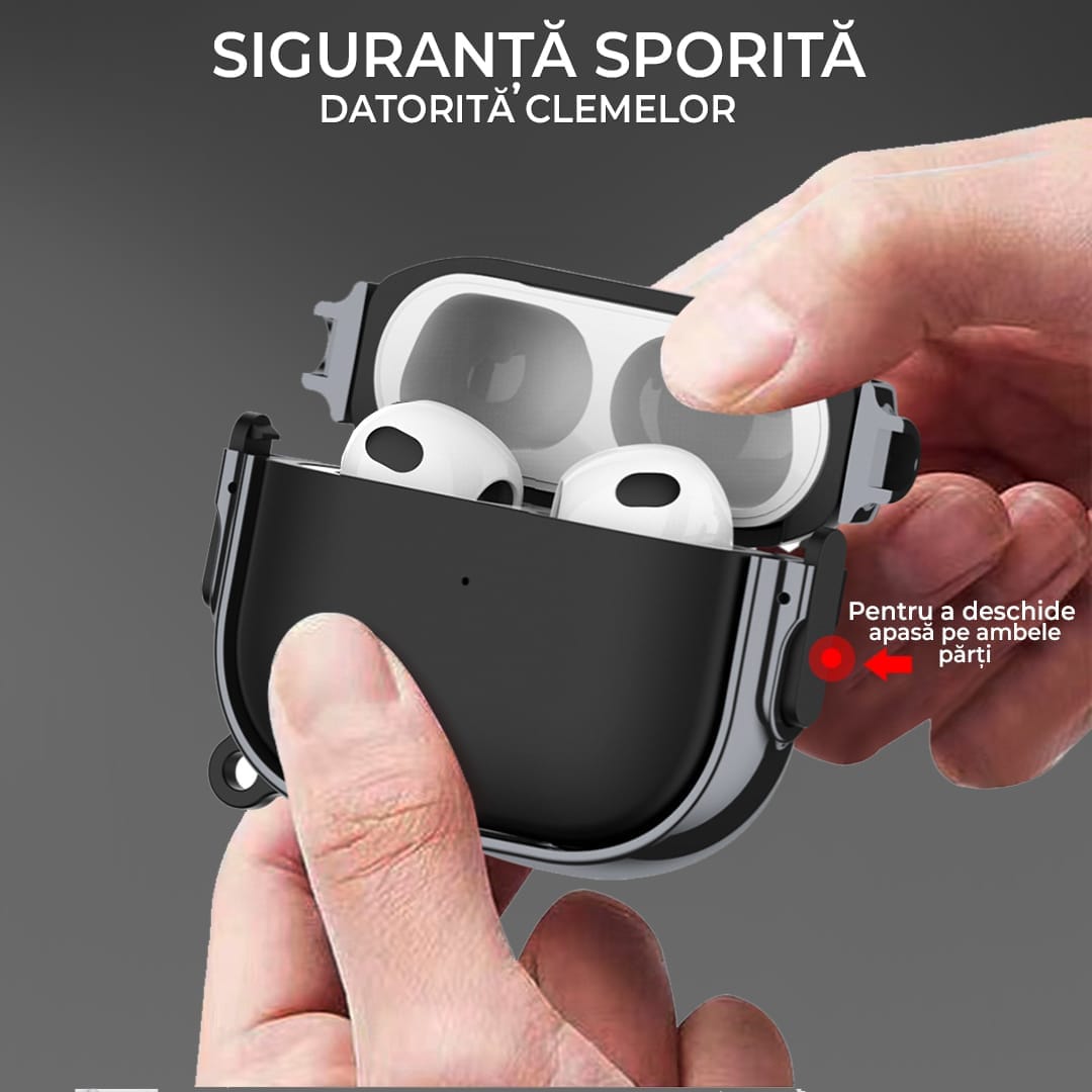 Husa de protectie Timebox, Apple Airpods Pro, Negru