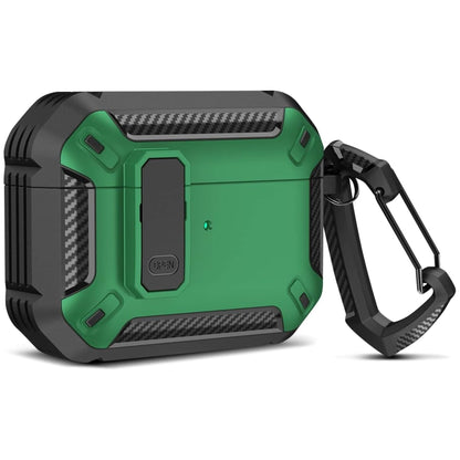 Husa de protectie Timebox, Airpods Pro, Negru/Verde
