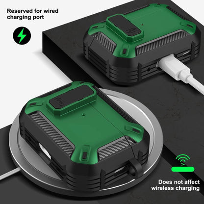 Husa de protectie Timebox, Airpods Pro, Negru/Verde