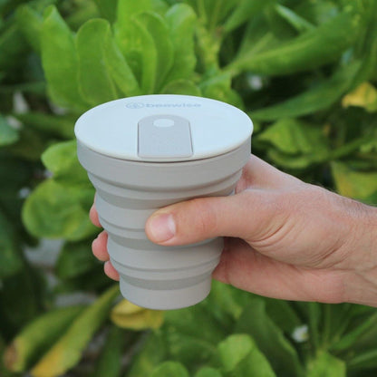 Ceașcă de cafea din silicon de grad alimentar, reutilizabilă și pliabilă
