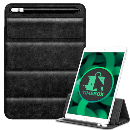 Husa pentru iPad 9 Timebox, 7"/10, 2"/10, 5"/11", cu suport pentru pix, Negru