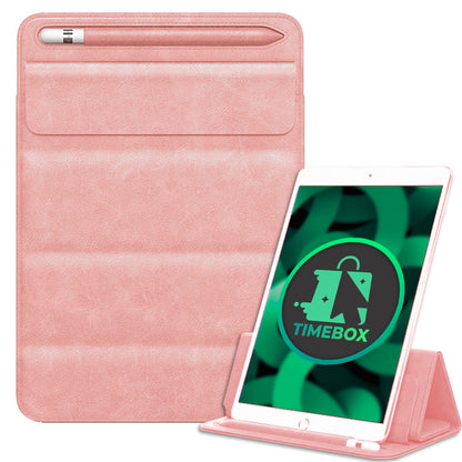 Husa pentru iPad 9 Timebox, 7"/10, 2"/10, 5"/11", cu suport pentru pix, Roz
