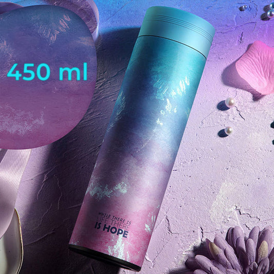 Cana termos Timebox, perete dublu izolat, 450ml, Albastru/, Roz