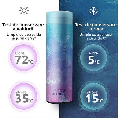 Cana termos Timebox, perete dublu izolat, 450ml, Albastru/, Roz