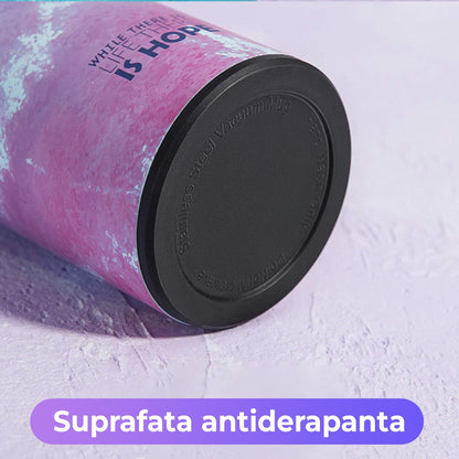 Cana termos Timebox, perete dublu izolat, 450ml, Verde