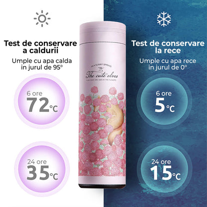 Cana termos Timebox, perete dublu izolat, 450ml, Roz