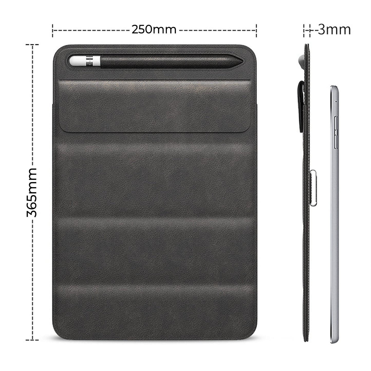 Husa pentru iPad Pro 12 Timebox, cu suport pentru pix, Negru
