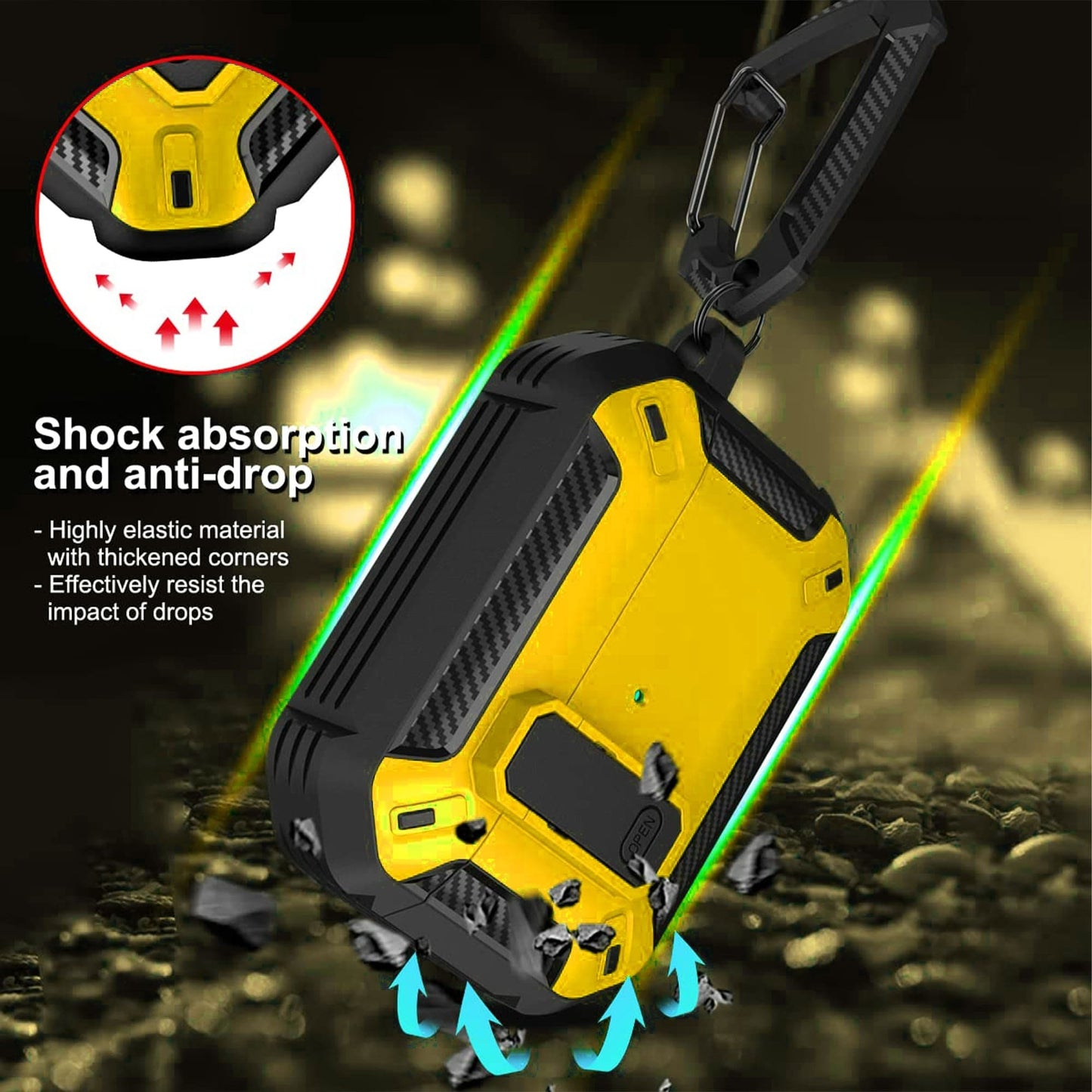 Husa de protectie Timebox, Airpods Pro, Galben