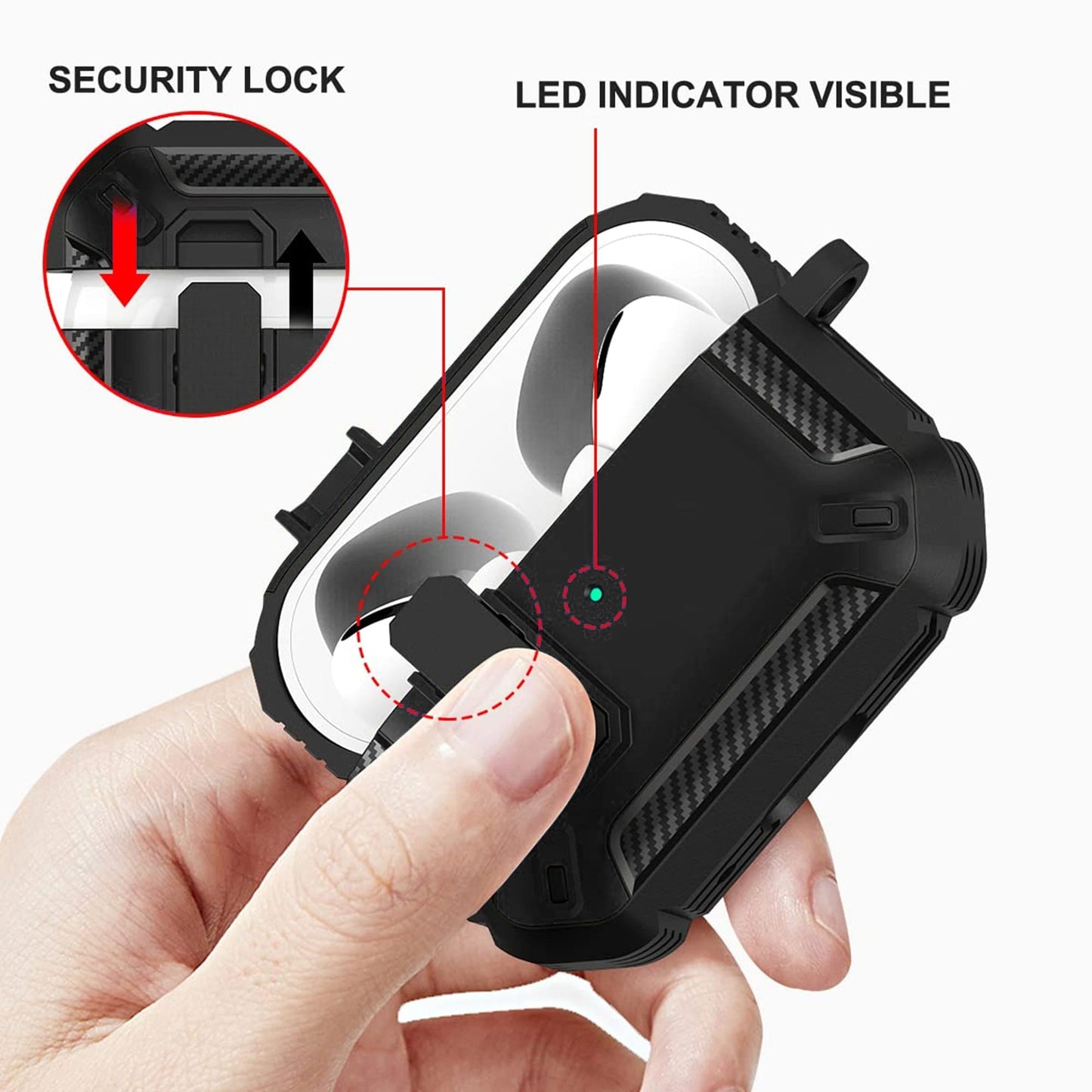 Husa de protectie Timebox, Airpods Pro, Rosu