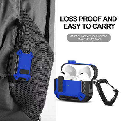 Husa de protectie Timebox, Airpods Pro, Negru/Albastru