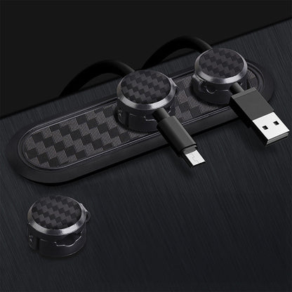 Organizator de cabluri Timebox, cu 4 locuri, masa, masina, noptiera, Negru