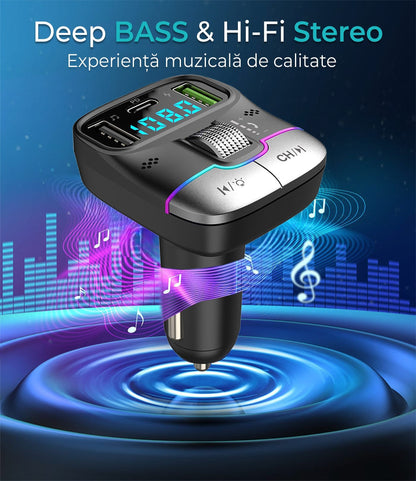 Modulator FM Timebox, GZ01, Hands-Free, QC 3, USB, Port USB Type-C, Bluetooth 5