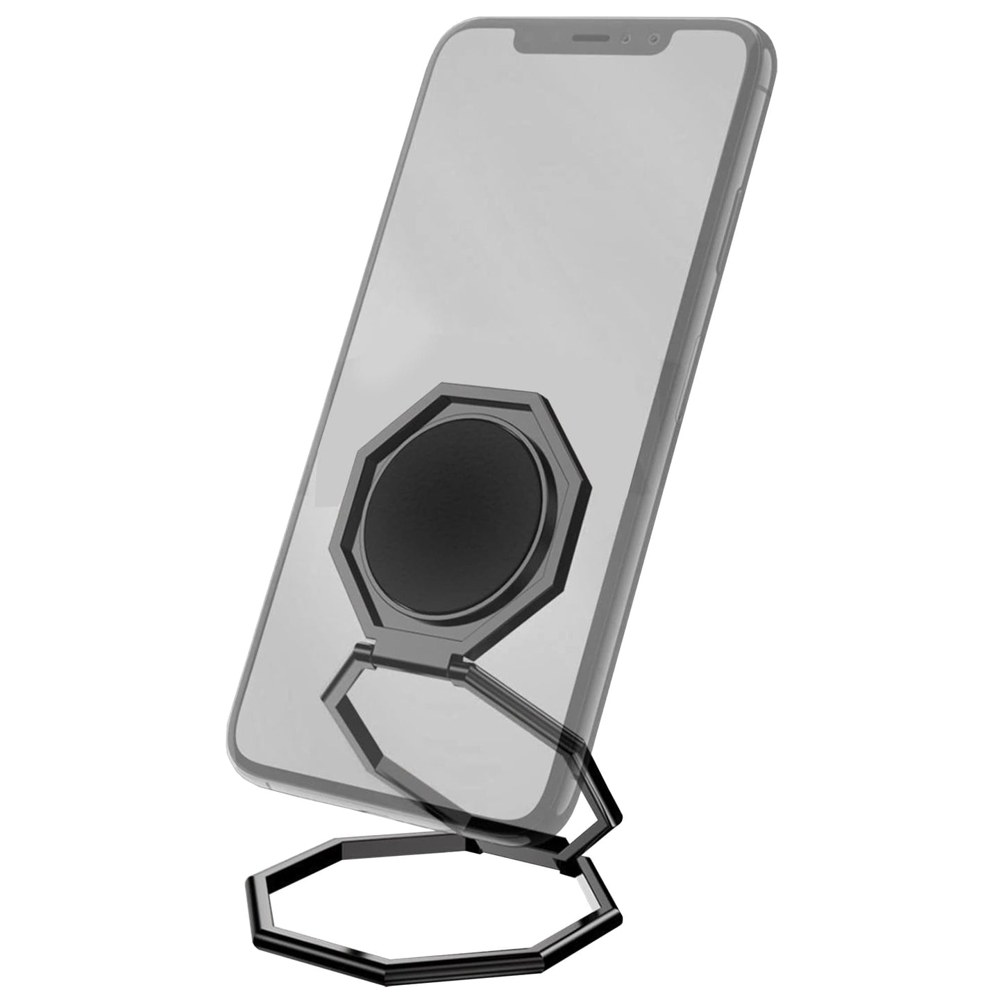 Suport Timebox, Ring Grip, cu adeziv, suport telefon, Samsung, Huawei, Negru