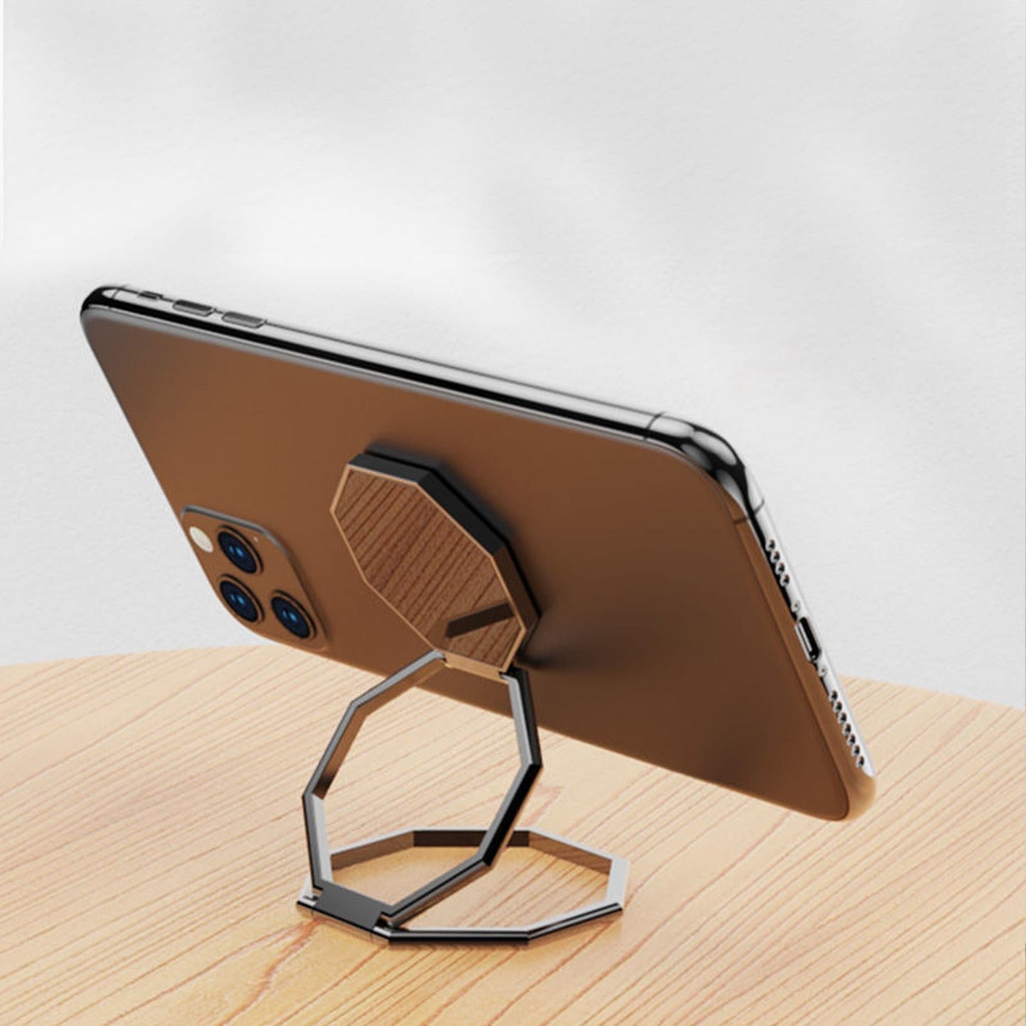 Suport Timebox, Ring Grip, cu adeziv, suport telefon, Samsung, Huawei, Negru