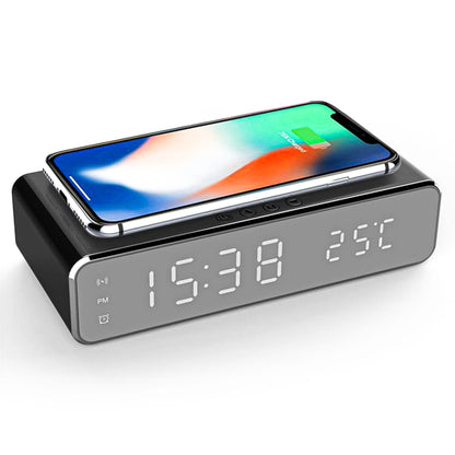 Incarcator Wireless Timebox, 10W, cu ceas digital si alarma, Samsung, Negru