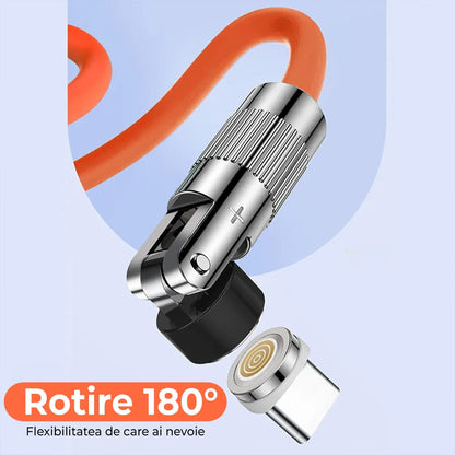 Cablu de date si incarcare Rapida Timebox, 3 in 1, 120W, 1,8m, Portocaliu