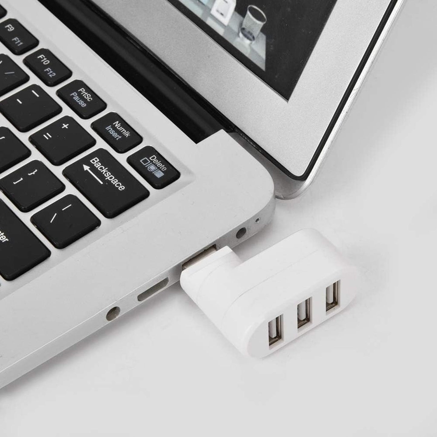 Hub USB extern 3 in 1, Adaptor cu 3 porturi, USB 3, Alb