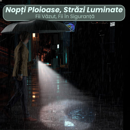 Umbrela pliabila Timebox, cu lanterna LED, Verde
