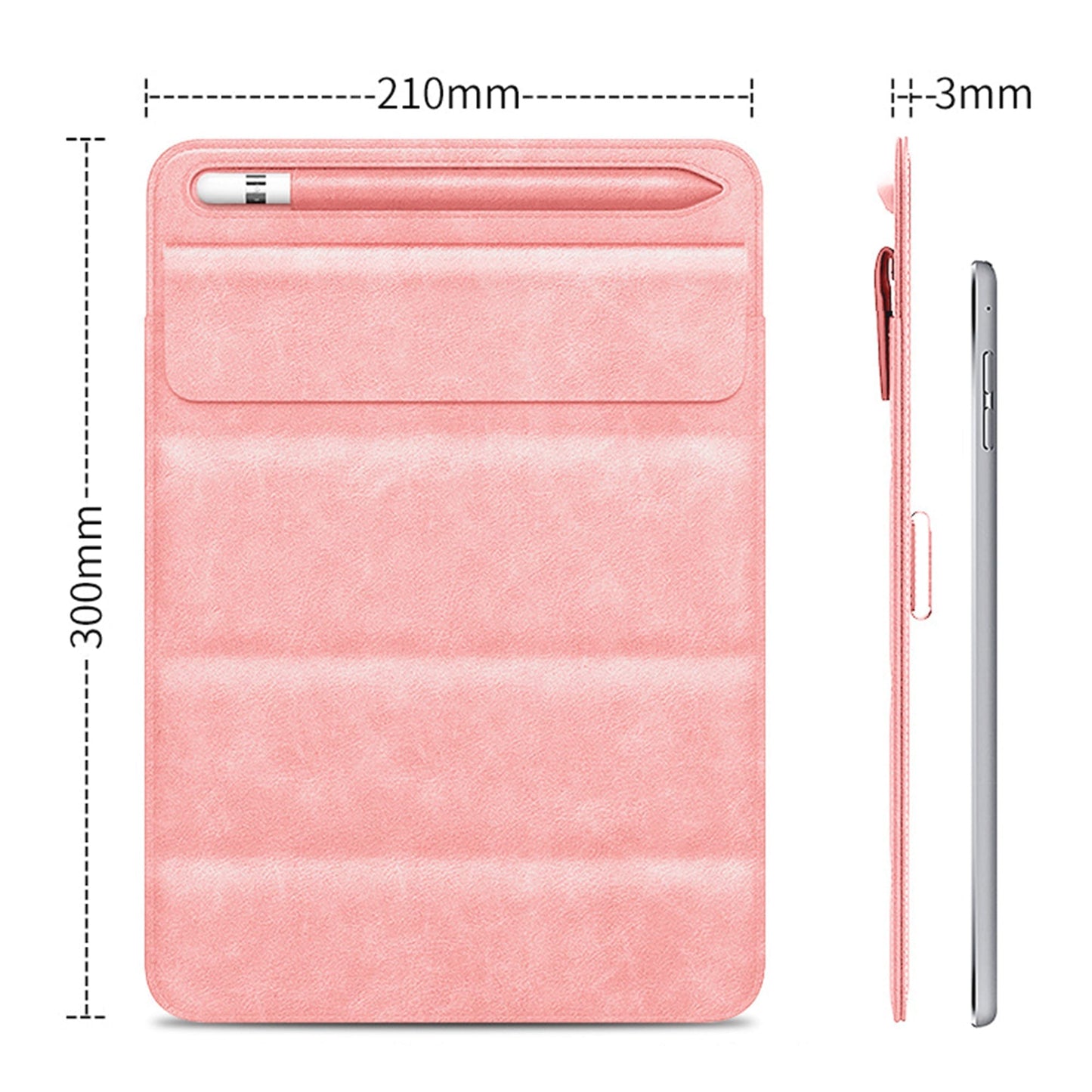 Husa pentru iPad 9 Timebox, 7"/10, 2"/10, 5"/11", cu suport pentru pix, Roz