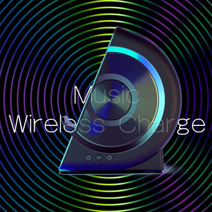 Incarcator Wireless Timebox, 10W, cu boxa incorporata, Negru