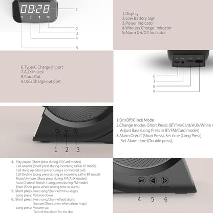 Incarcator Wireless Timebox, 10W, cu boxa incorporata, Negru