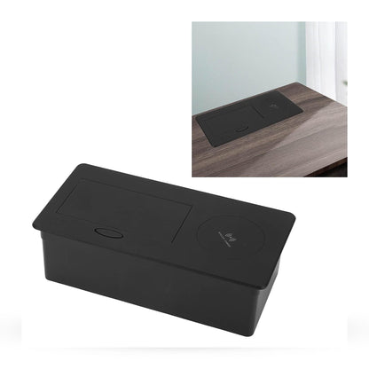 Priza incorporabila Timebox, in mobilier, blat bucatarie, masa sau birou, Negru
