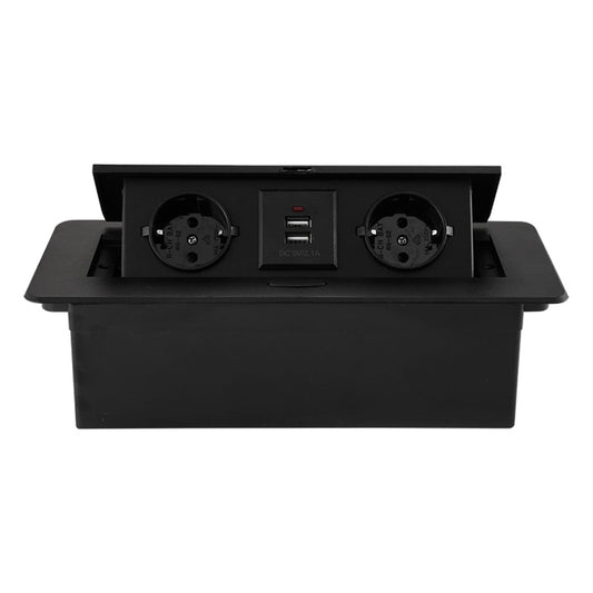 Priza incorporabila in mobilier Timebox, blat bucatarie, masa sau birou, Negru