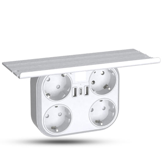 Priza cvadrupla Timebox, 2 x USB, x 1 Type-C, Alb