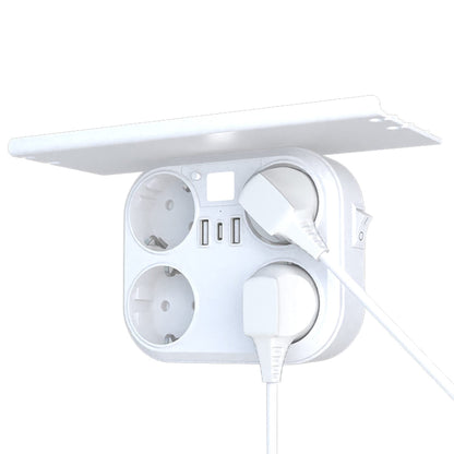 Priza cvadrupla Timebox, 2 x USB, x 1 Type-C, Alb