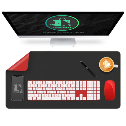 Mousepad gaming XXL cu doua fete din piele pu, 80x40, impermeabil