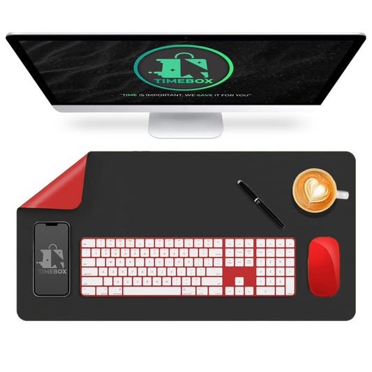 Mousepad gaming XXL cu doua fete din piele pu, 80x40, impermeabil