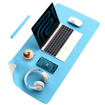 Mousepad gaming XXL cu doua fete din piele pu, 90x45, impermeabil