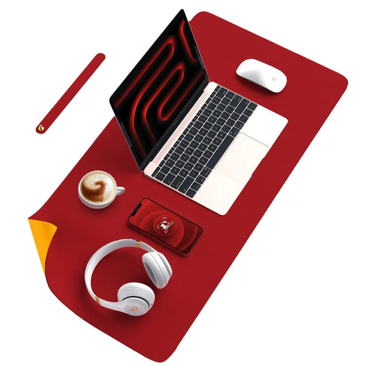Mousepad gaming XXL cu doua fete din piele pu, 80x40, impermeabil