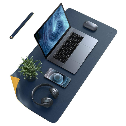 Mousepad gaming XXL cu doua fete din piele pu, 90x45, impermeabil