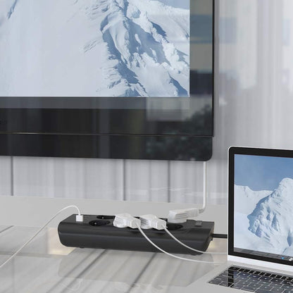 Prelungitor Timebox, 8 prize, 4 x USB, buton ON/OFF, Negru