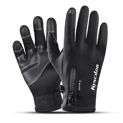 Manusi sport iarna, toamna, aderenta pentru ski, ciclism, Negru - M