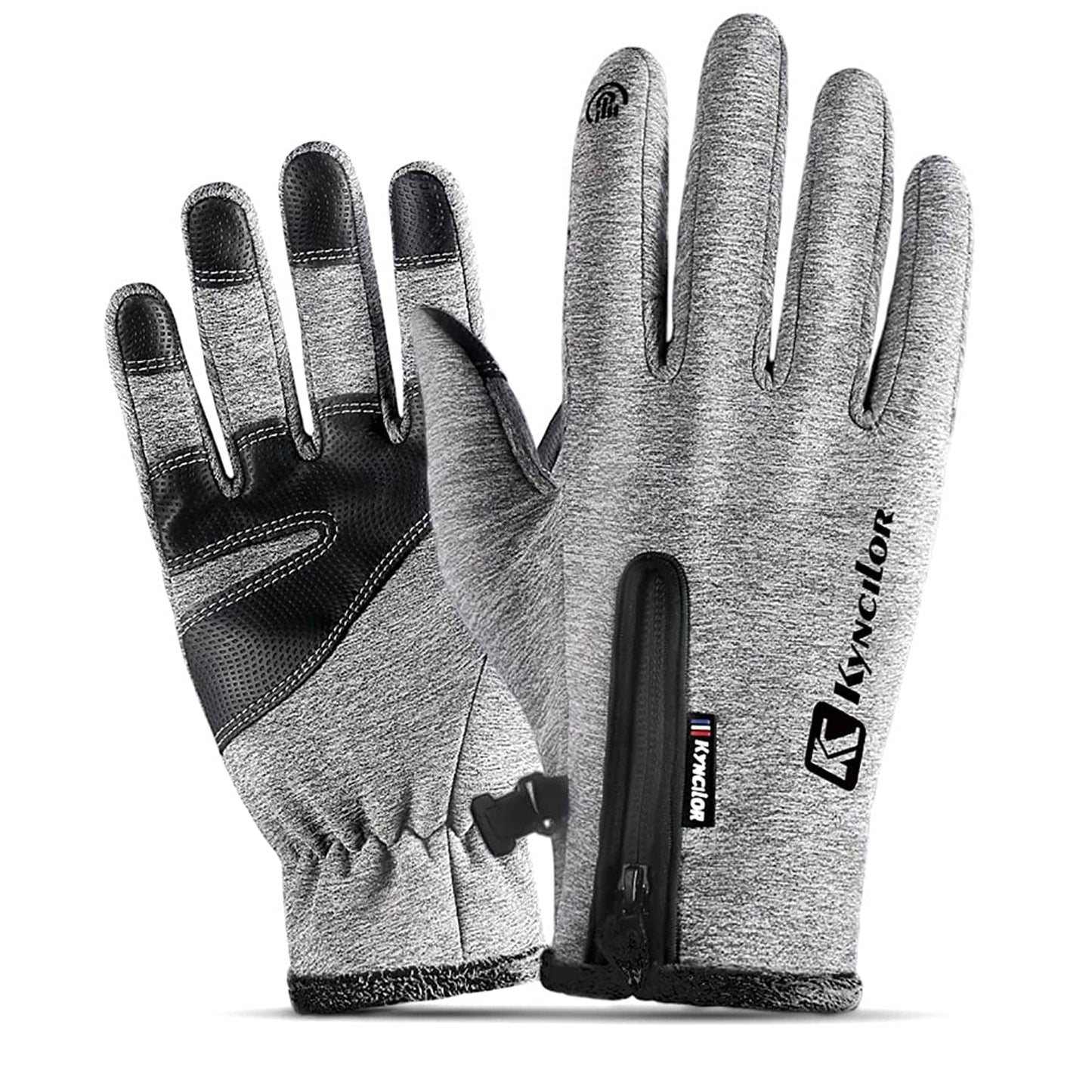 Manusi sport iarna, toamna, aderenta pentru ski, ciclism, Gri - M