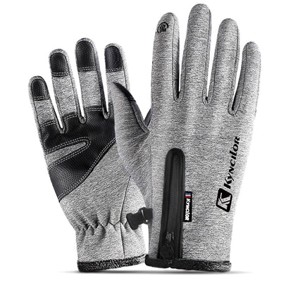 Manusi sport iarna, toamna, aderenta pentru ski, ciclism, Gri - M
