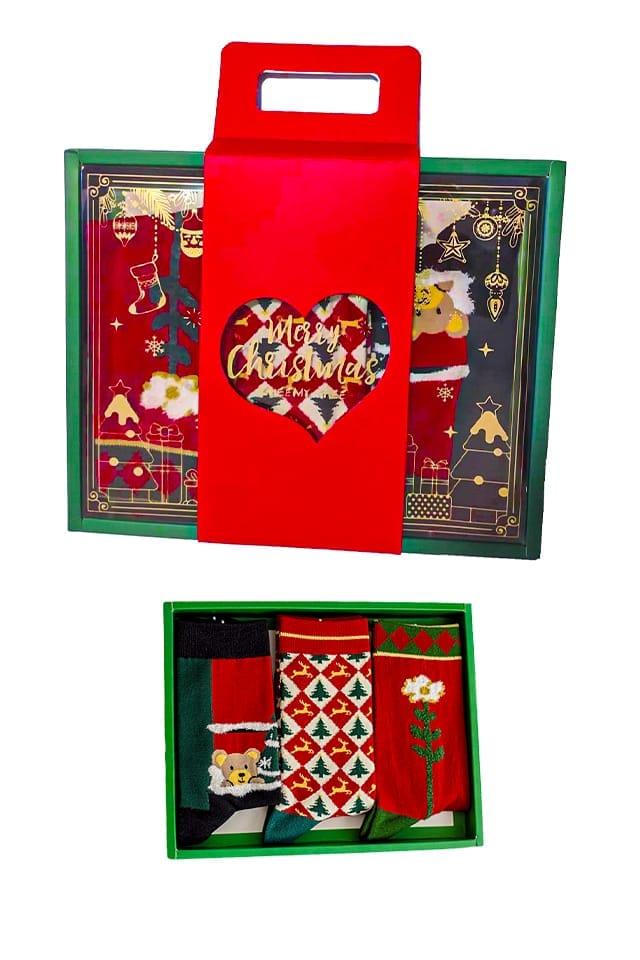 Set 3 sosete cu decoratiuni, bumbac 95%, marimea 36-41, Unisex