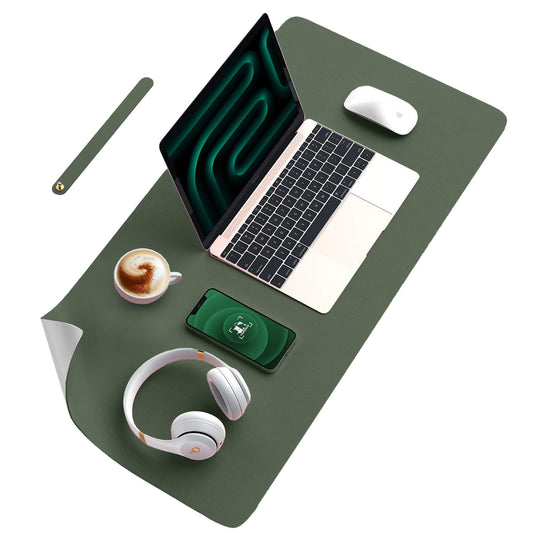 Mousepad gaming XXL cu doua fete din piele pu, 90x45, impermeabil