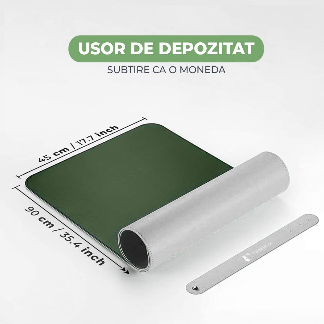 Mousepad gaming XXL cu doua fete din piele pu, 90x45, impermeabil