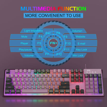 Kit Gaming Timebox, 8 Culori RGB, Lumina Reglabilă, Ergonomic, Mov