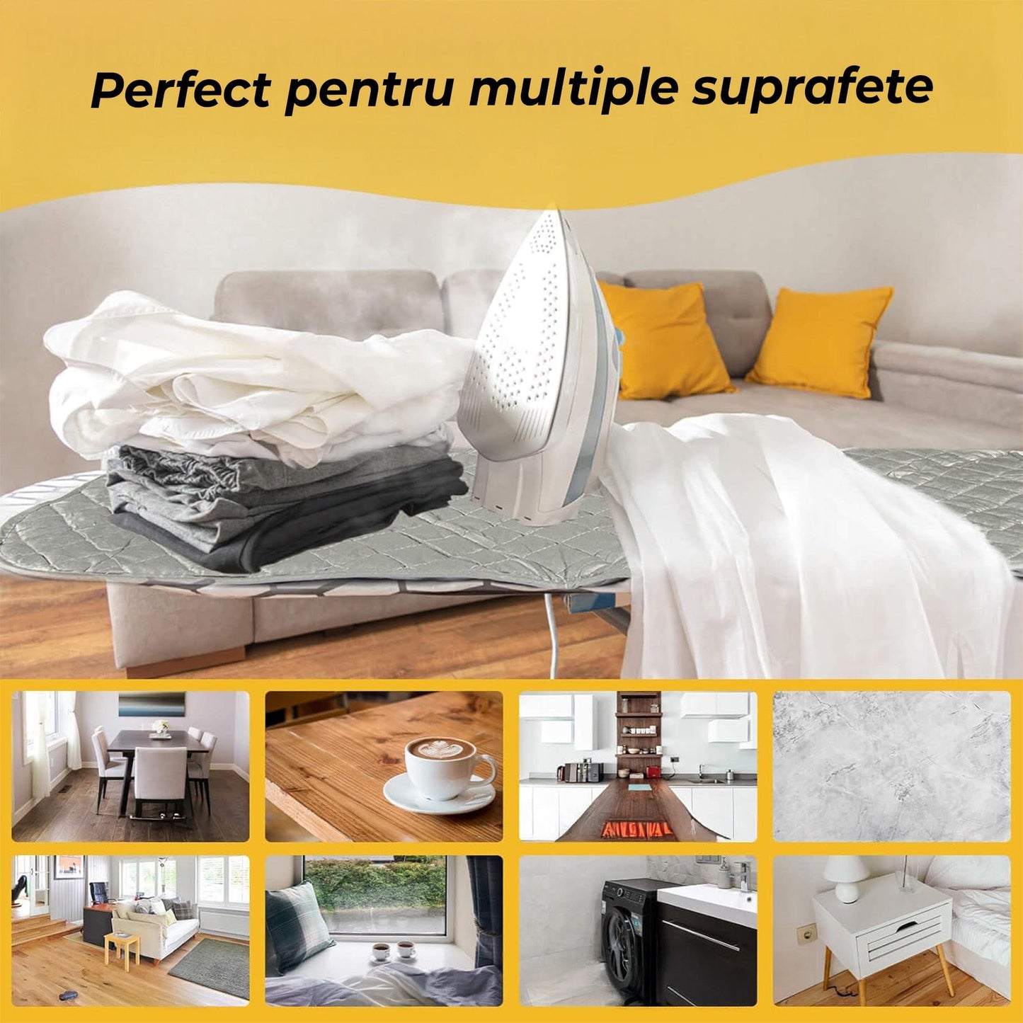 Covoras Magnetic de Calcat, Compact si Pliabil, Dormitor, Gri