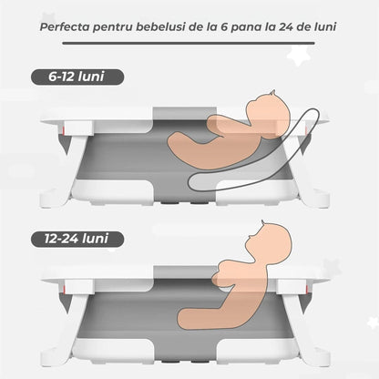 Set Cadita Pliabila Bebe 0-36 luni Timebox, compacta, cu pernuta