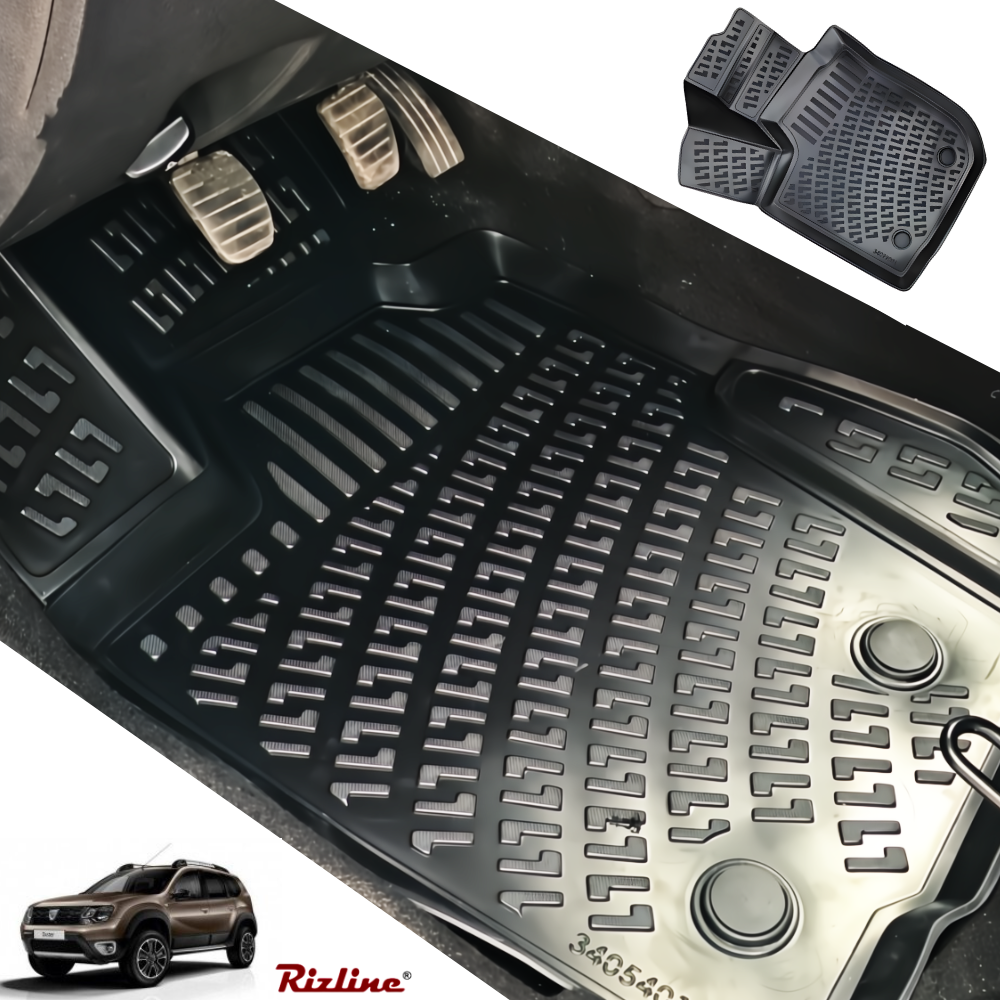 Covorase auto tip tavita Rizline 3D – Dacia Duster 4x2 (2009–2017) – Set fata + spate