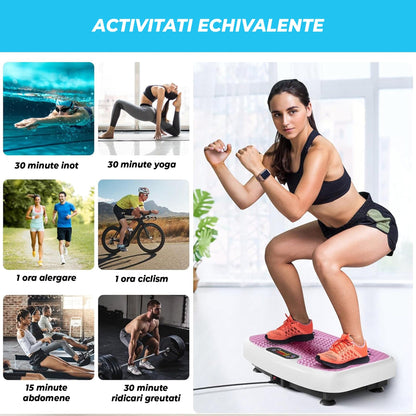 Aparat de Vibromasaj tip Platforma pentru Slabire si Drenaj Limfatic, Roz
