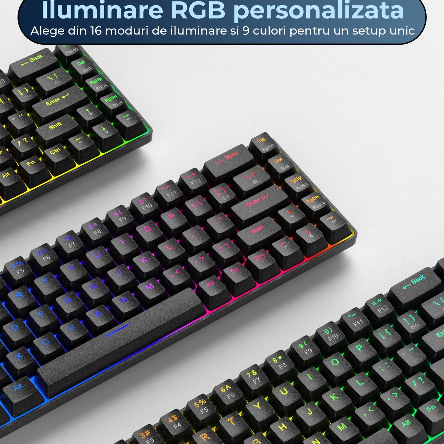 Tastatura Mecanica Gaming Timebox, 60%, Anti-Ghosting, Negru