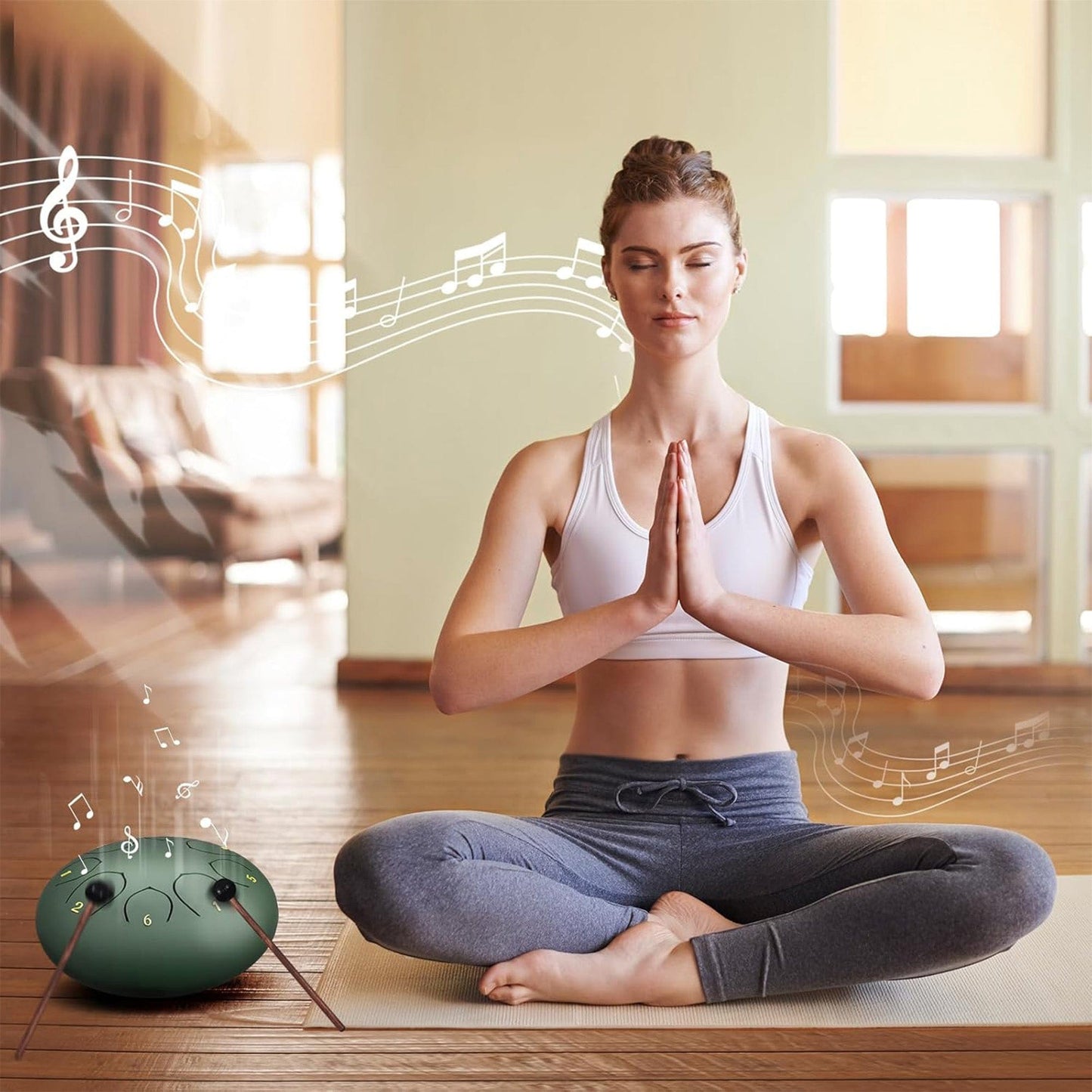 Tamburina de ploaie pentru Gradina si Meditatie, Verde