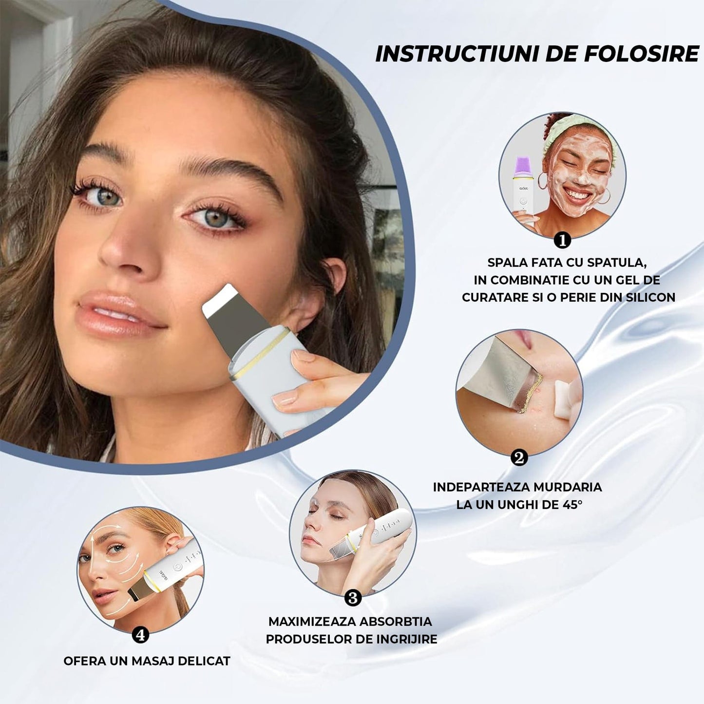 Aparat de Curatare Facial Timebox, 4 in 1